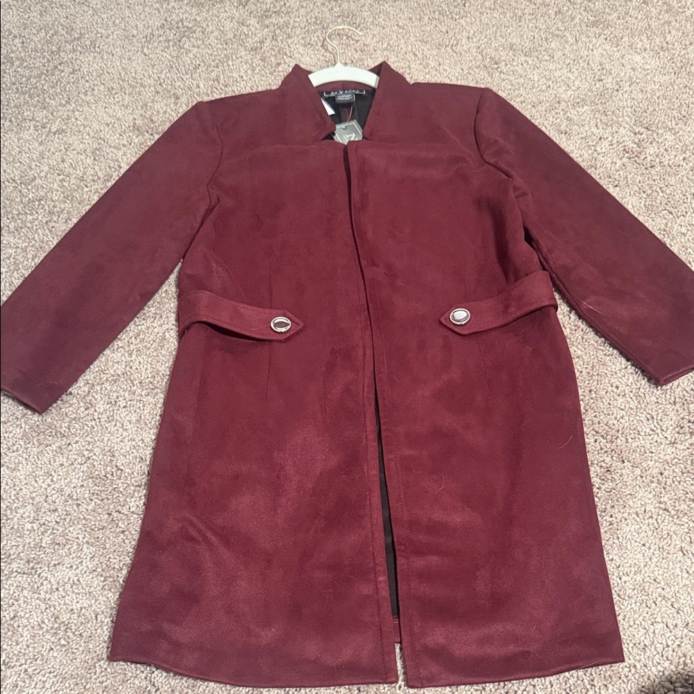 Chic Burgundy Trench Coat for Women
